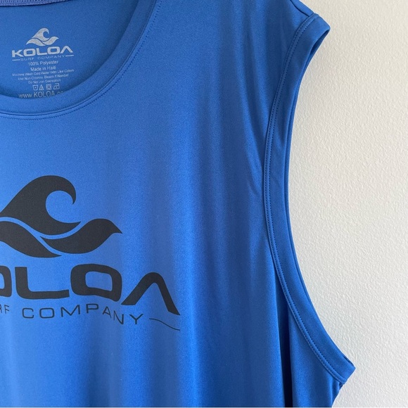 Koloa Wave Men's Athletic Sleeveless T-Shirt Royal Blue Size 3XL - Picture 3 of 7